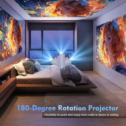 Portable 4K Projector - Wifi, Bluetooth & Android OS with 8000+ Apps